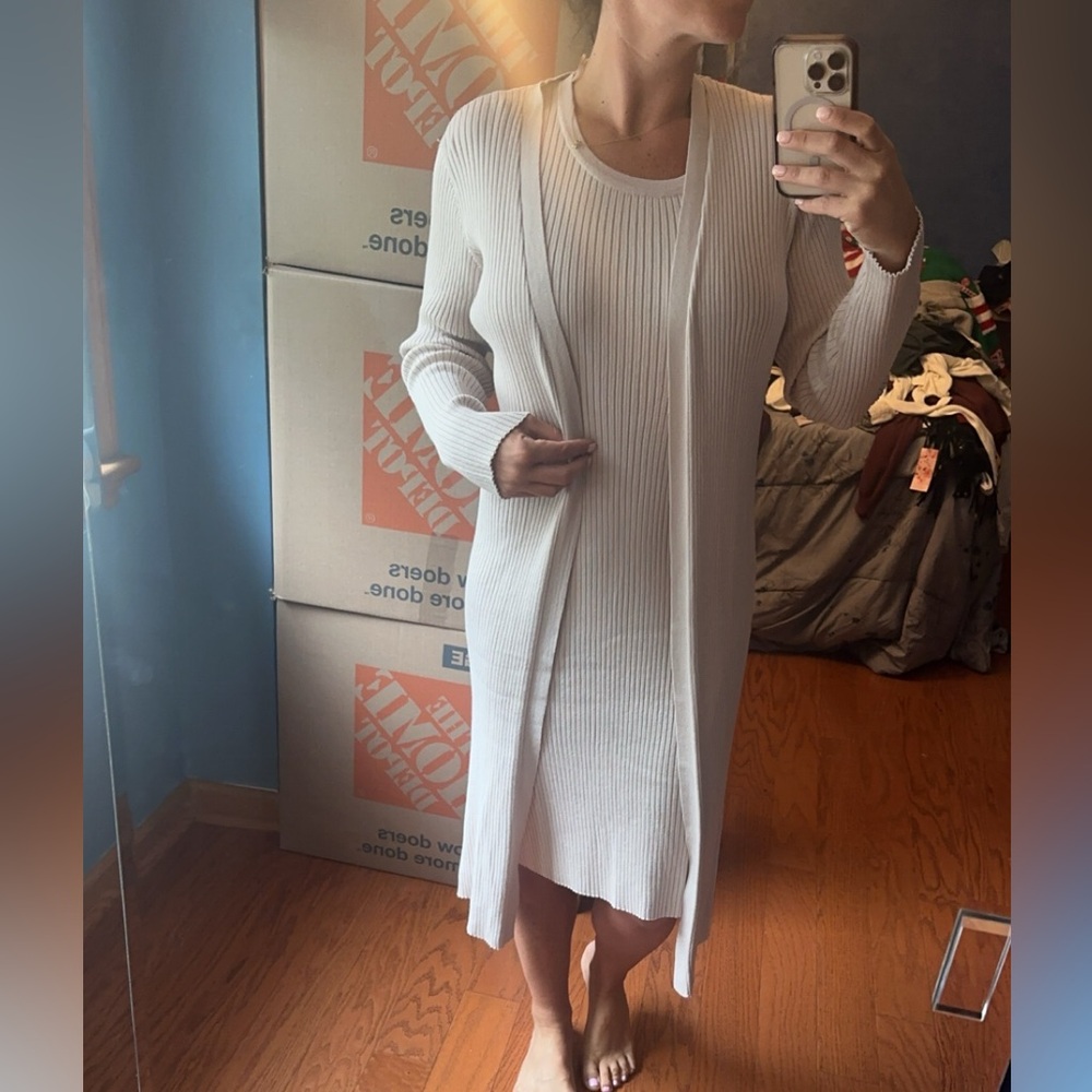 Designer matching sweater dress